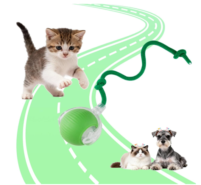 Pelota Inteligente con Soga para Gatos (Carga USB)