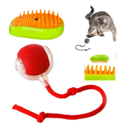Pelota Inteligente con Soga para Gatos (Carga USB)